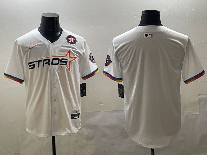 Men Houston Astros Blank White Fourth generation Joint Name 2025 Nike MLB Jersey style 3